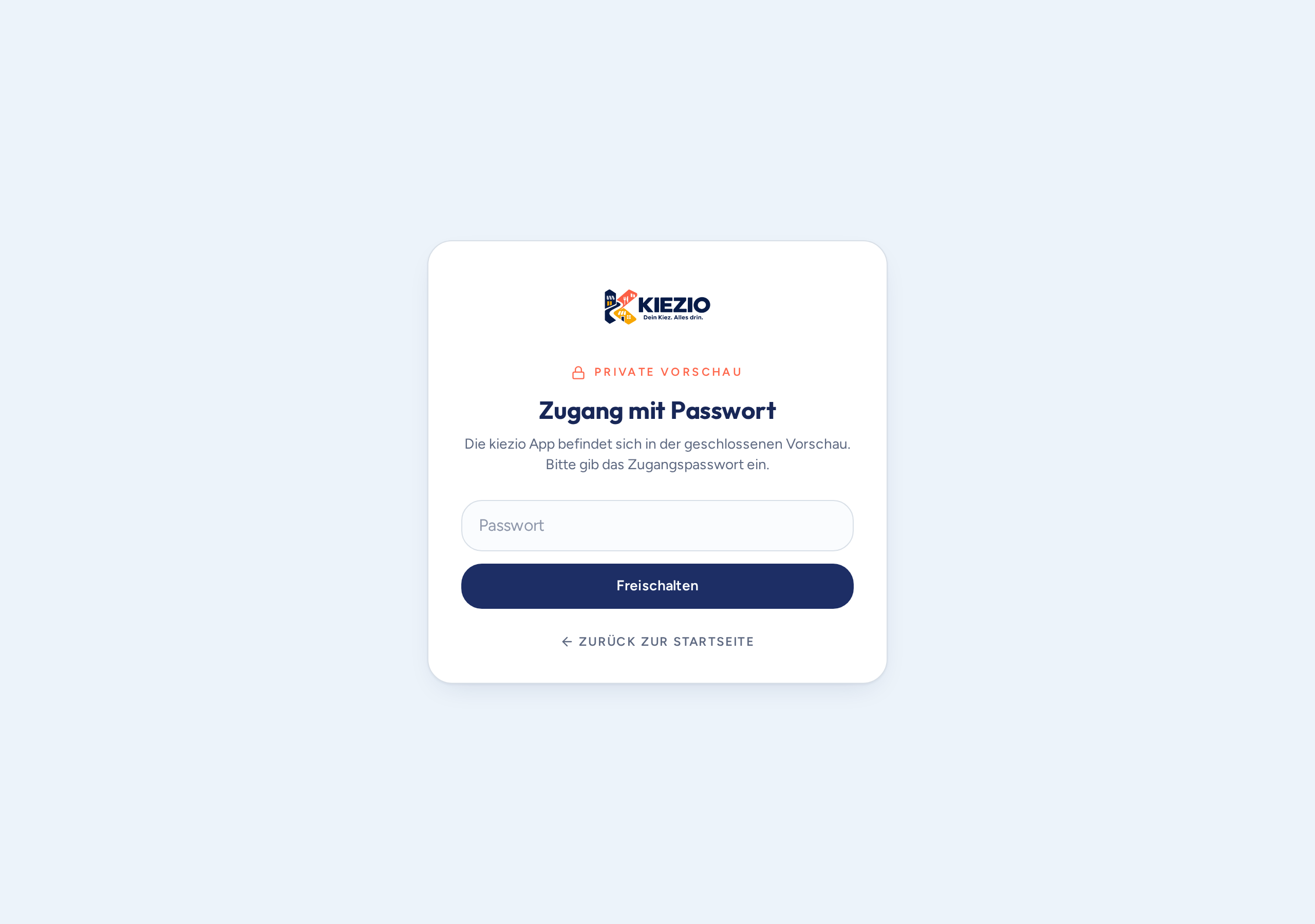 Web-App — Startseite mit Profilen und Intent-Kacheln